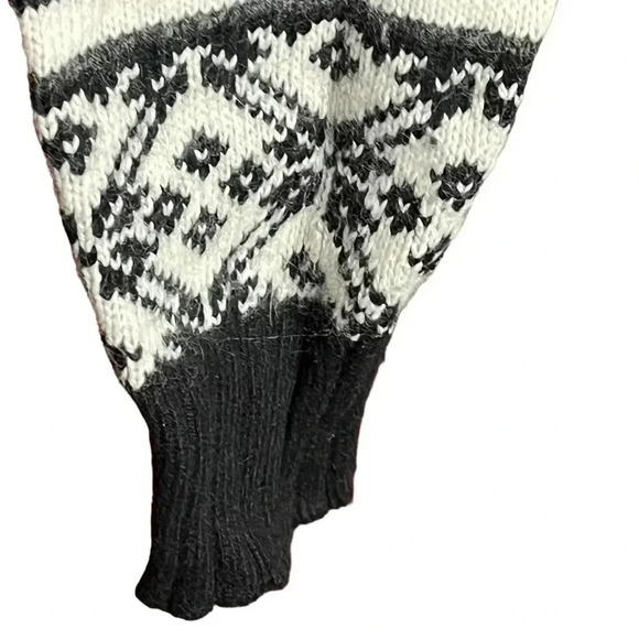 I.E. Relaxed 1/4 zip Nordic Striped Women's Sweater Winter Mock Neck Angora Siz… - Picture 3 of 12